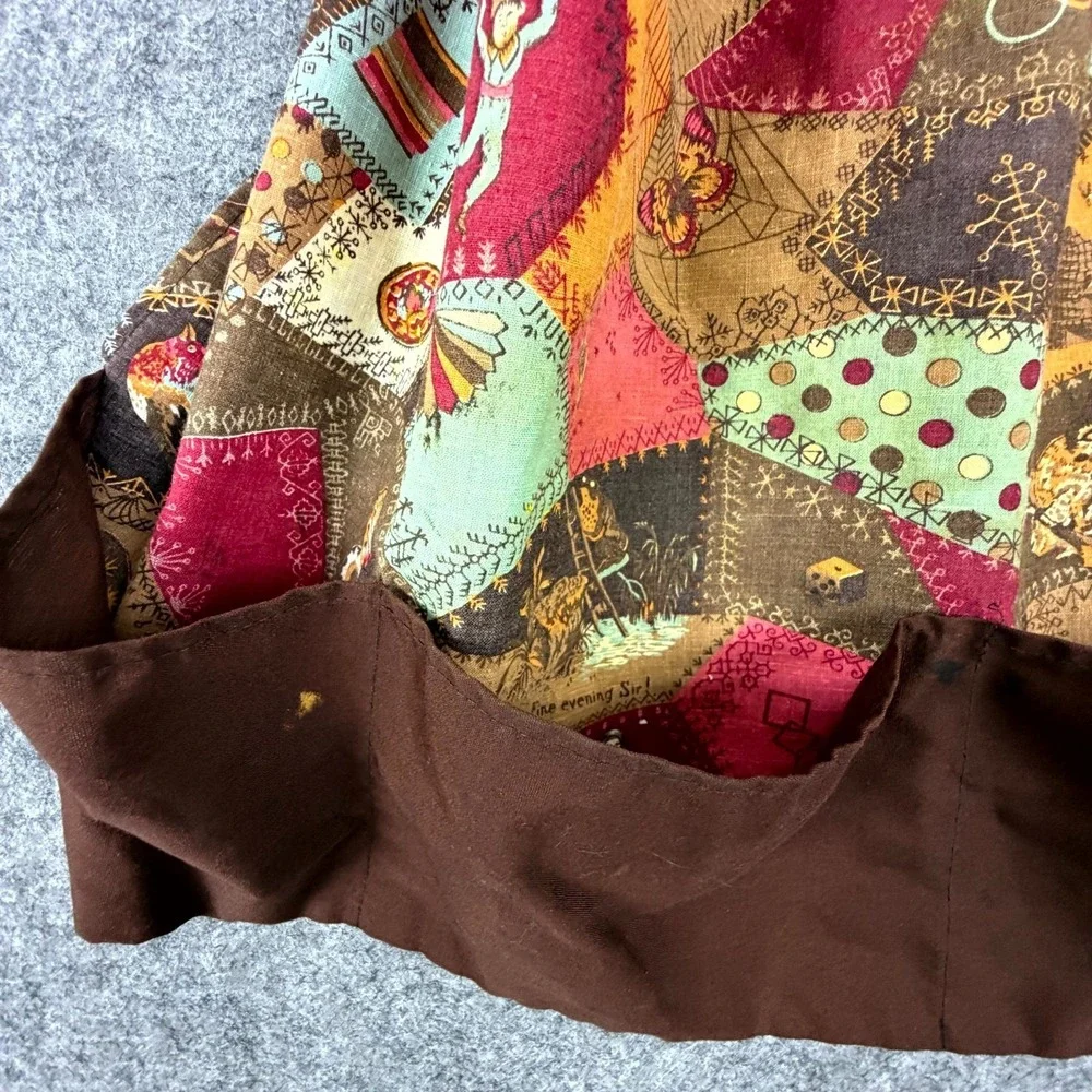Vintage Womens Apron Multicolor Quilt Patchwork Halter Neck Boho